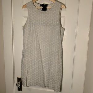 J Crew Seersucker Eyelet Striped Shift Dress w bow